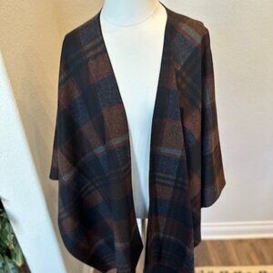 Womens Multicolored Lined Cape One Size